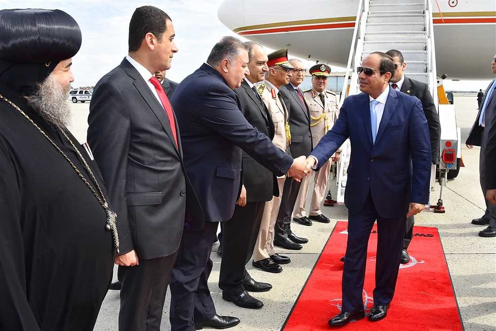 السيسى يصل نيويورك للمشاركة فى إجتماع الدورة الـ 72 للأمم المتحدة