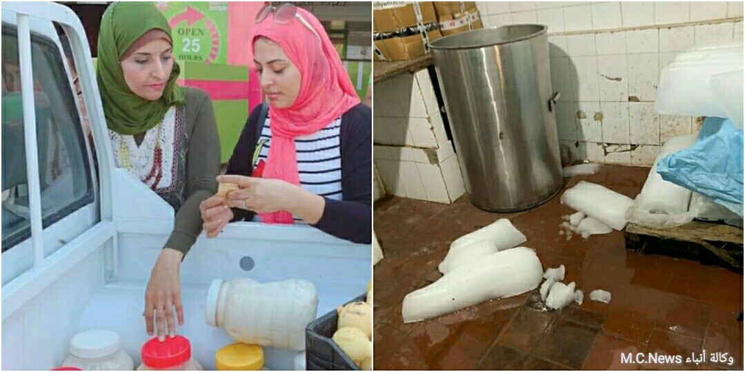 تموين الإسماعيلية تضبط 400 كيلو عصائر بفاكهة تالفة وثلج مختلط بالصرف الصحى بمحل العربى