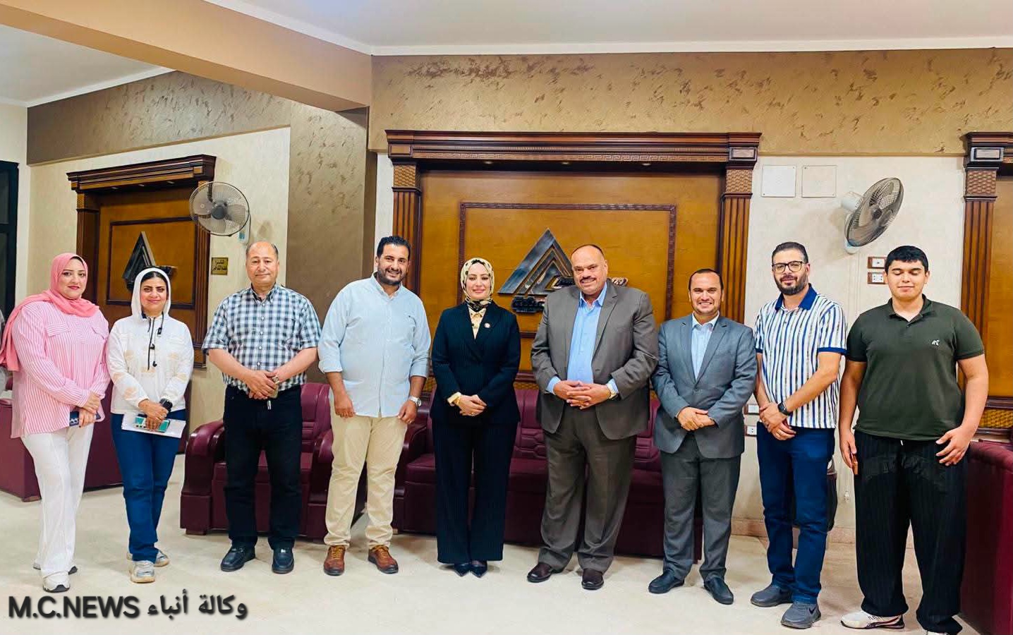 النائبة بسمة هنداوي وأمين تنظيم حماة الوطن فى زيارة لنقابة مهندسي الإسماعيلية لدعم مشروعات التنمية